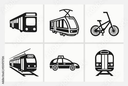 transportation icons set