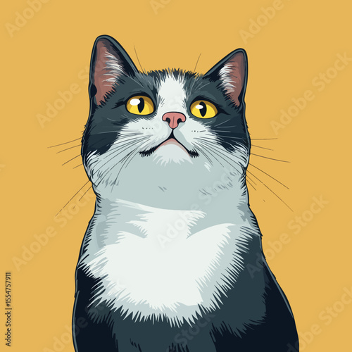 Expressive Cat Illustration for Design Projects