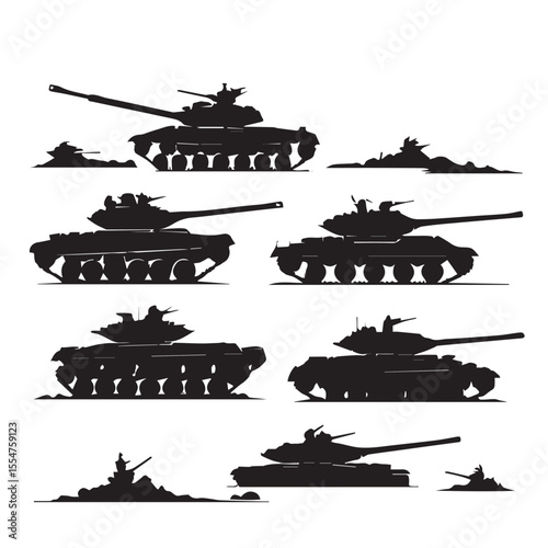 Combat Vehicle Silhouettes in Action