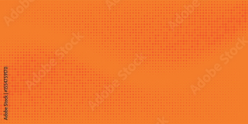 Dots halftone orange color pattern gradient texture with technology digital background. Dots pop art comics with summer background.