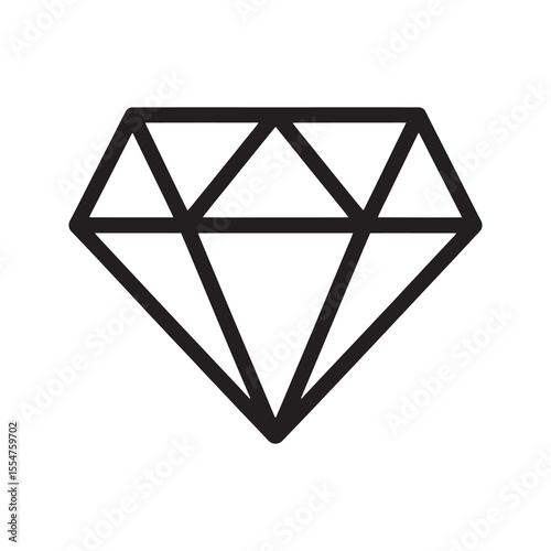 Premium value icon with a diamond gem representing wealth luxury quality high price and a precious expensive investment for rich people vector solid glyph icon