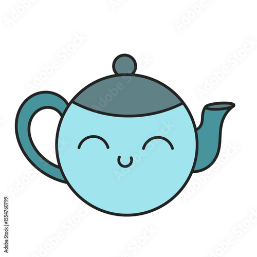 cute teapot cartoon illustration. kettle cartoon sketch. water kettle cartoon design line vector. Vector illustration.