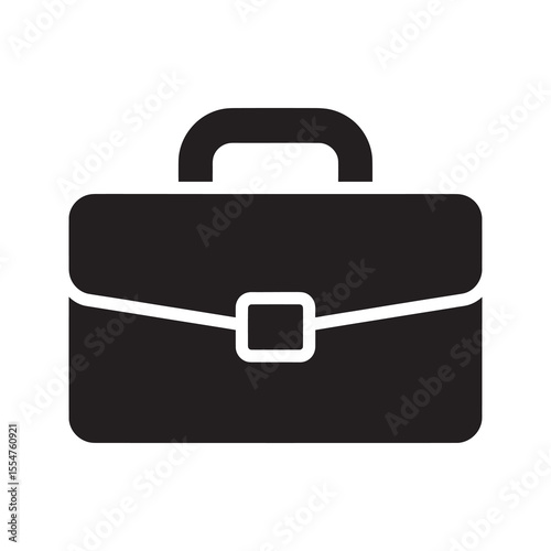 Business briefcase icon representing a professional corporate career work portfolio and an important financial document case for a manager vector solid glyph icon