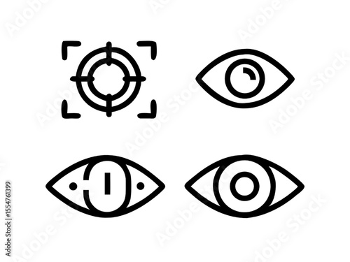 Cybernetic Eye Icons Glowing 3D Tech Eye Illustrations