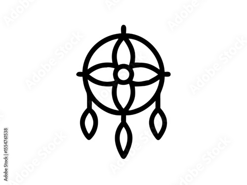 Detailed Tribal Dreamcatcher Icon 3D Style Vector Illustration