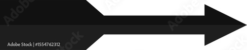 Black on white abstract perspective arrow with 3d dimensional effect	