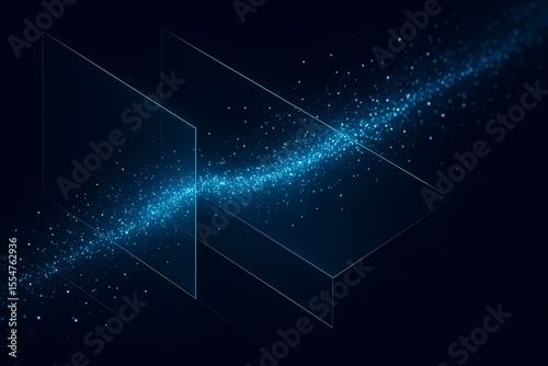 Blue Tech - Inspired Particle - Shuttling 3D Pattern, Tech - Art Element