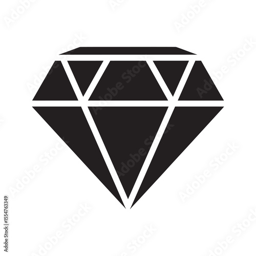 Premium quality diamond icon representing value wealth luxury and expensive investment for jewelry business and financial success concept design vector solid glyph icon