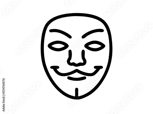 Cyberpunk Anonymous Mask  Vector Illustration