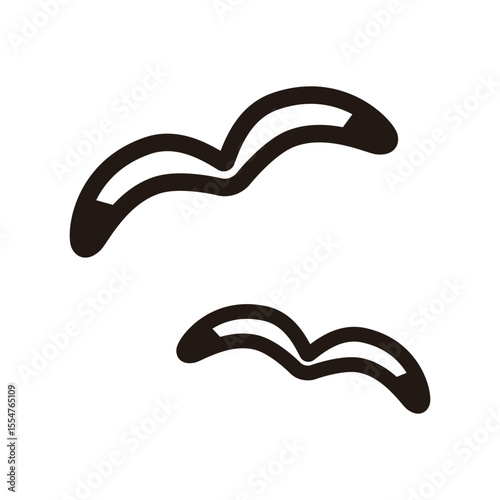 シンプルなカモメのアイコン（モノクロ）