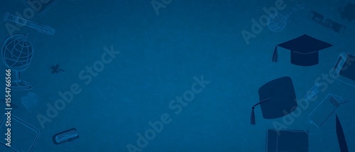 Education themed design on blue background