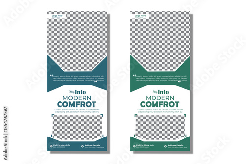 Roll-Up Banner Layout with Soft Shape Elements