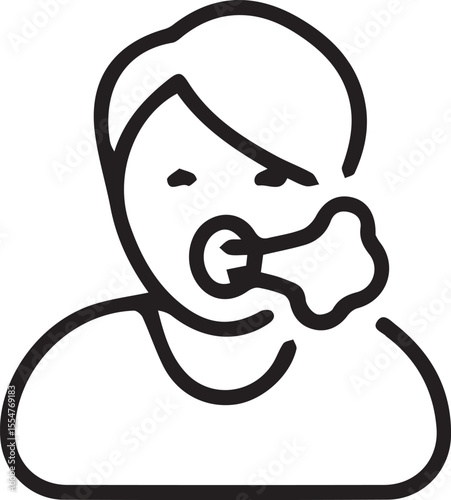 Person Coughing or Sneezing Medical Condition Symptom Contagious Disease Transmission Respiratory Illness Public Health Awareness Illustration Prevention Concept