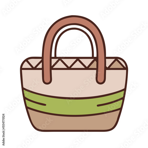 Tote bag with handles in minimalist design and neutral colors  