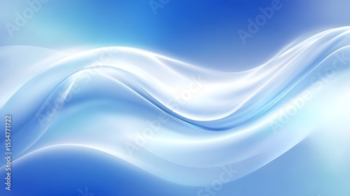 Serene Abstract Waves of Light Blue and White