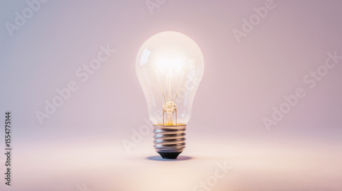 conceptual image of idea with a light bulb on gray background