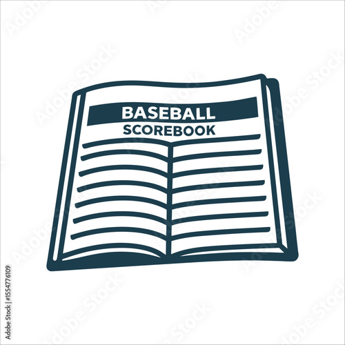Open Baseball Scorebook with Blank Lines Baseball Scorebook Open with lines