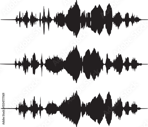 Sound Waves and Waveforms Stock Illustration – Audio Tracks, Music, and Signal Visualization Concept