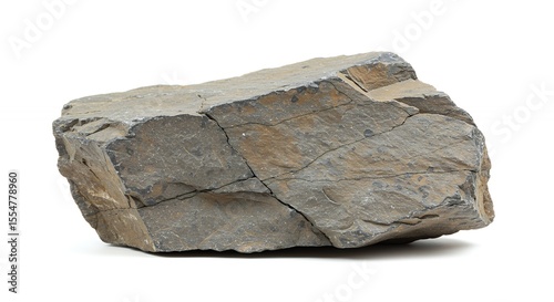 Large gray rock isolated on white background