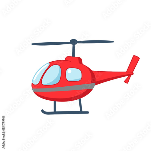 Military helicopter flying in the sky in vector style illustration