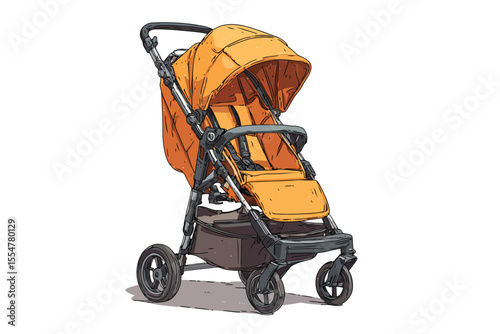 Baby stroller equipment born isolated