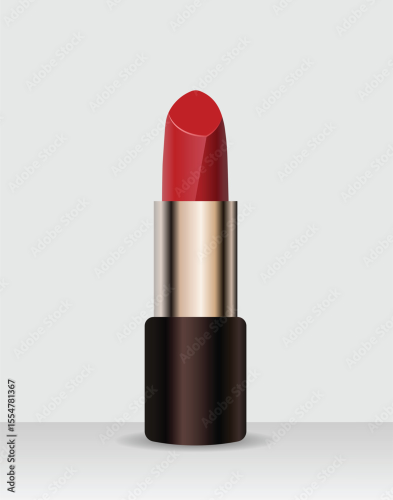 Obraz premium Lipstick vector illustration on grey background