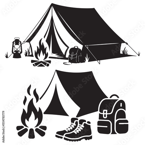 vector illustration of camping