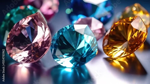 Colorful gemstones closeup