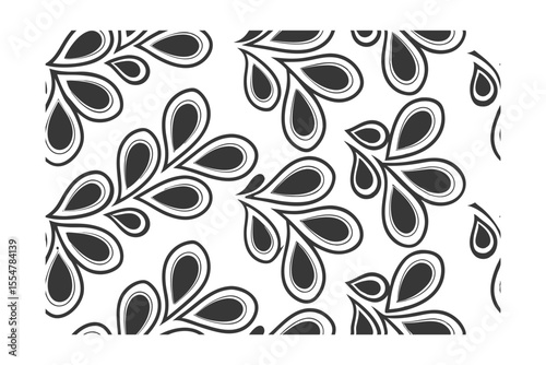 Pattern of stylized teardrop shapes with curved outlines on a background vector
