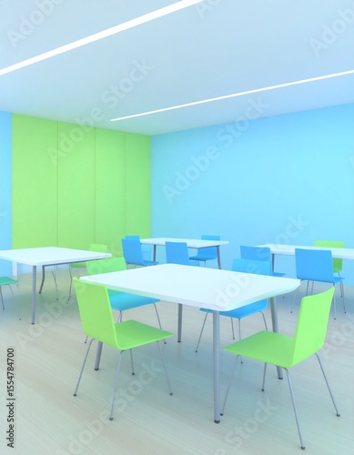 Reskill concept: Interactive AR-based training for reskill, sleek interior.