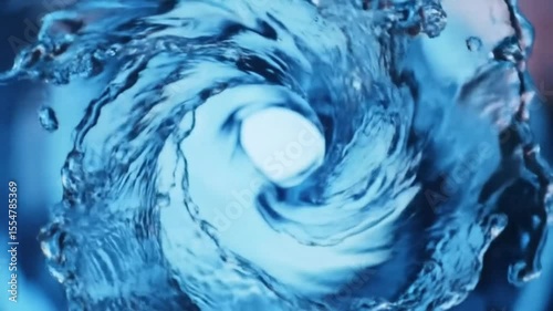 Stunning Blue Water Vortex Swirling Motion Background