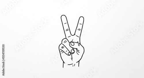 Hand drawn victory gesture illustration