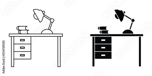Table office icon vector on trendy design basic RGB