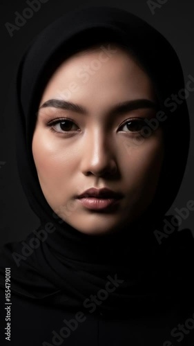 a portrait of a beautiful woman in a hijab, emanating poise and grace