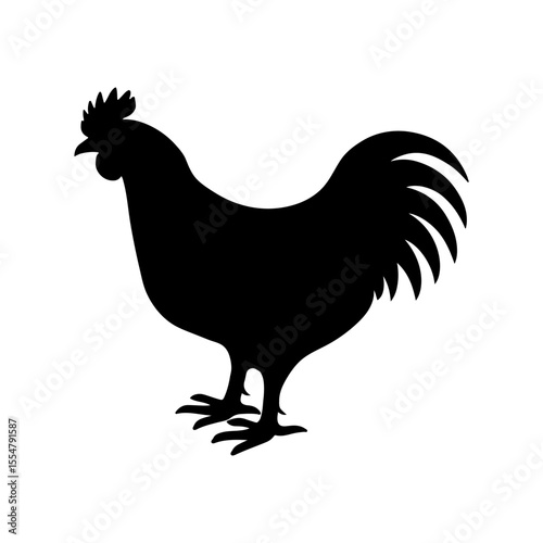 Cock silhouette standing side view