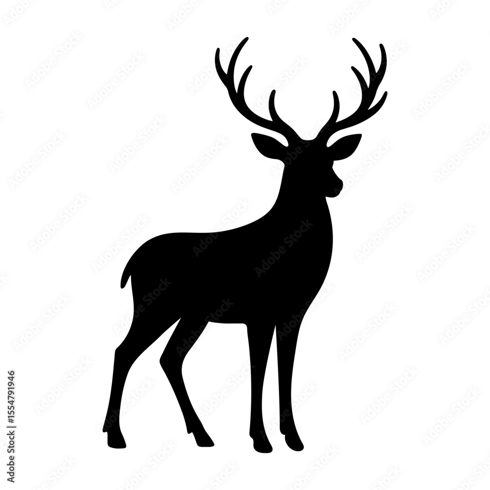 Obraz premium Deer silhouette standing side view