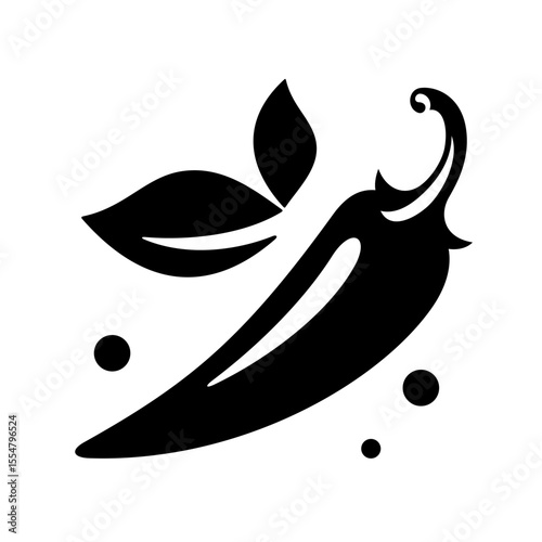 Hot natural chili pepper symbol. Spicy vegetable icon vector illustration