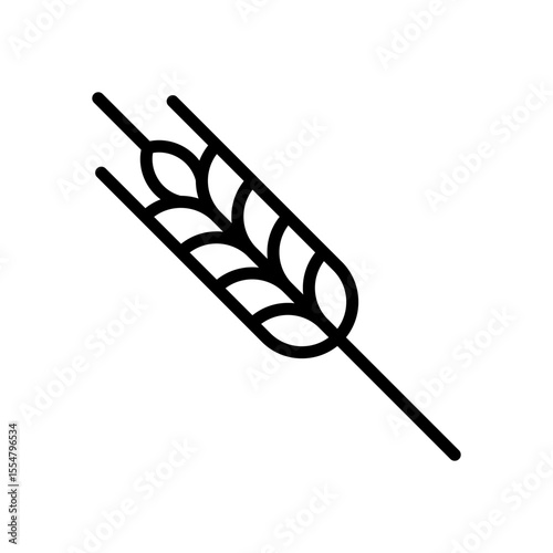 Food grains linear icon. Oat, wheat, rice lineart symbol vector illustration
