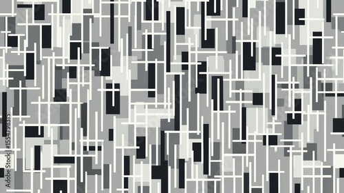 Geometric abstract pattern with monochrome lines

