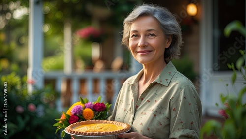 Cheerful and approachable neighbor with a warm, welcoming attitude