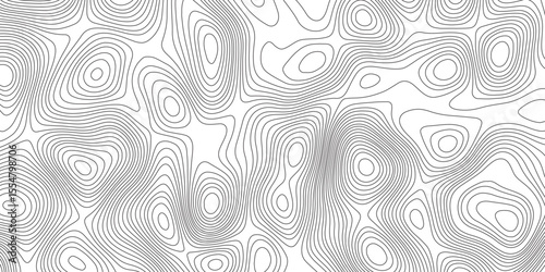 Abstract topographic contours map background. Topographic map and landscape terrain texture grid. Modern design with White background with topographic wavy pattern design. Black-white background