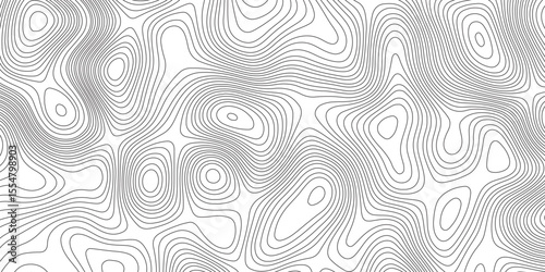 Abstract topographic contours map background. Topographic map and landscape terrain texture grid. Modern design with White background with topographic wavy pattern design. Black-white background
