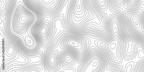 Abstract topographic contours map background. Topographic map and landscape terrain texture grid. Modern design with White background with topographic wavy pattern design. Black-white background