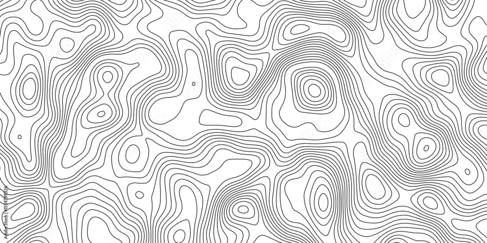 Fototapeta premium Abstract Black-white background from Ocean topographic. Geographic mountain relief. Topography geography map on white background.
