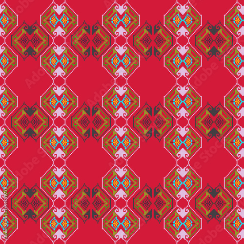 A vibrant red fabric design full of energy and warmth — bold, eye-catching, and perfect for fashion or decor.