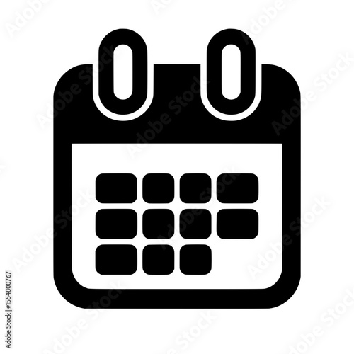 Simple Calendar Icon Silhouette