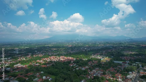 Suburban Housing Area with Mountain as Background Taken From Drone