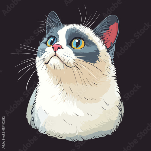 Stylized Cat Drawing in Minimalist Style