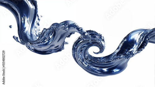 Elegant Water Swirls on White Background