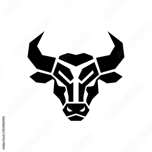 Geometric Bull Head Logo – Symbol of Strength and Determination